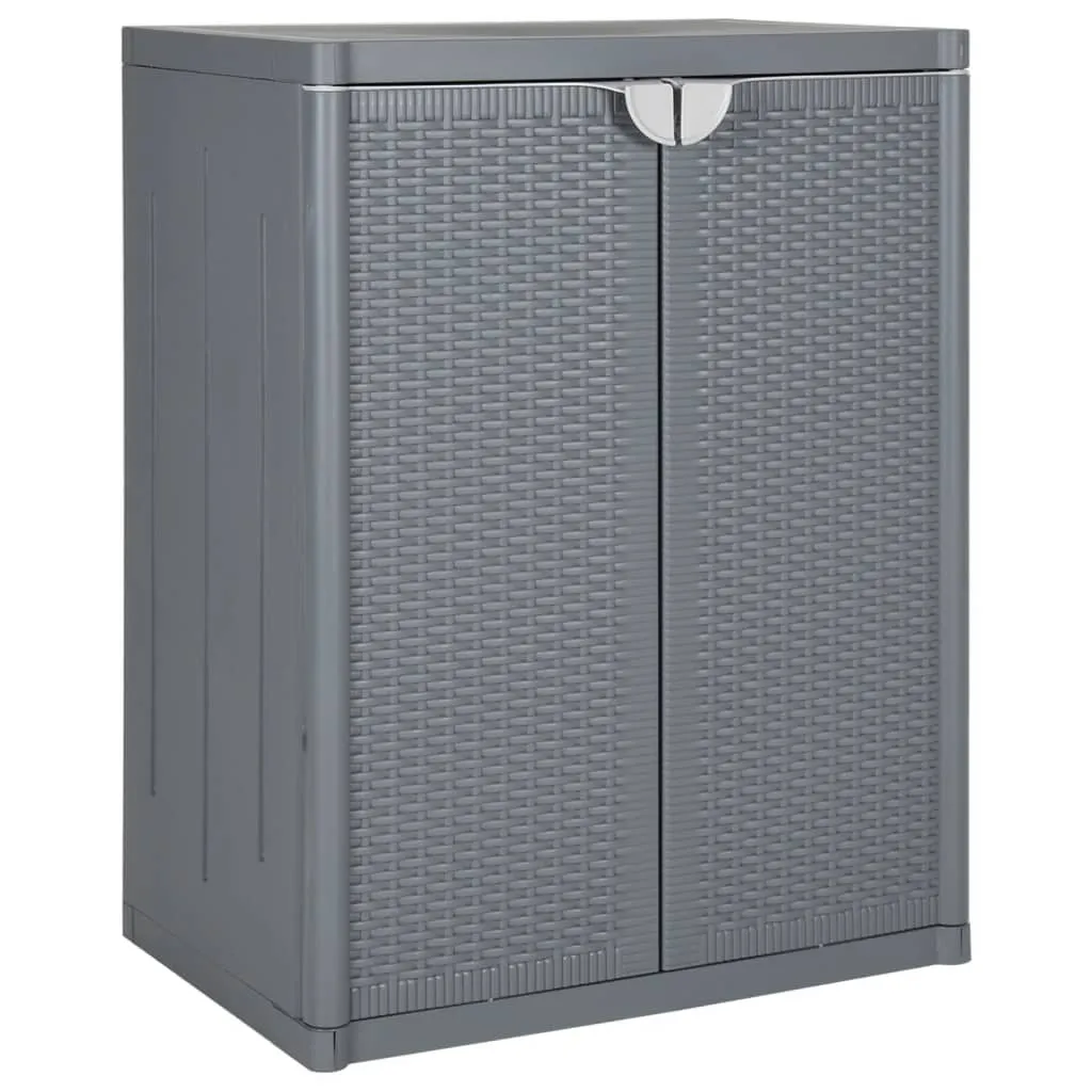 vidaXL Armadio da Giardino Grigio 65x45x88 cm in Rattan PP