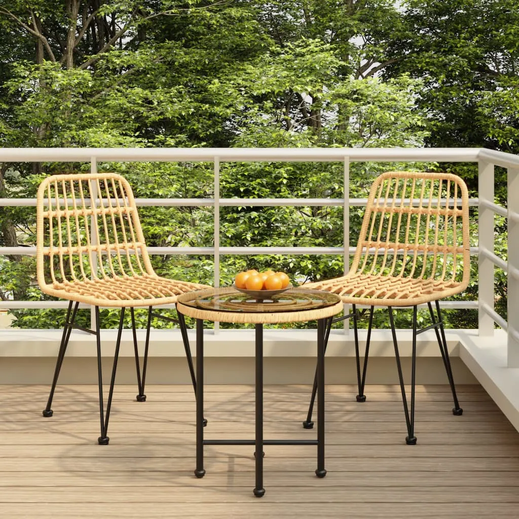 vidaXL Set da Pranzo da Giardino 3 pz in Polyrattan