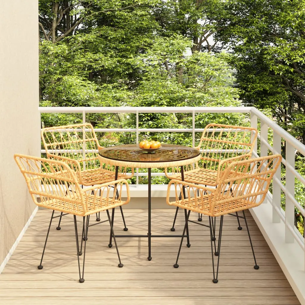 vidaXL Set da Pranzo da Giardino 5 pz in Polyrattan