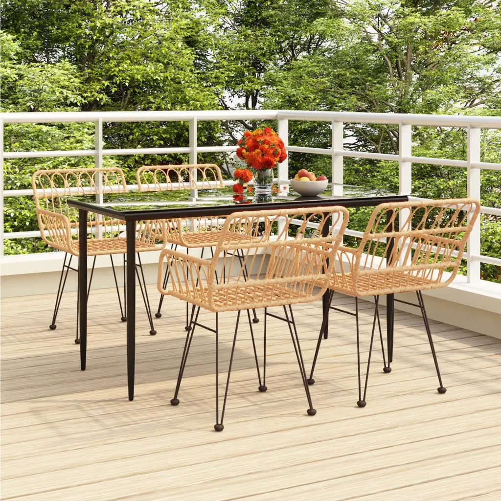 vidaXL Set da Pranzo da Giardino 5 pz in Polyrattan