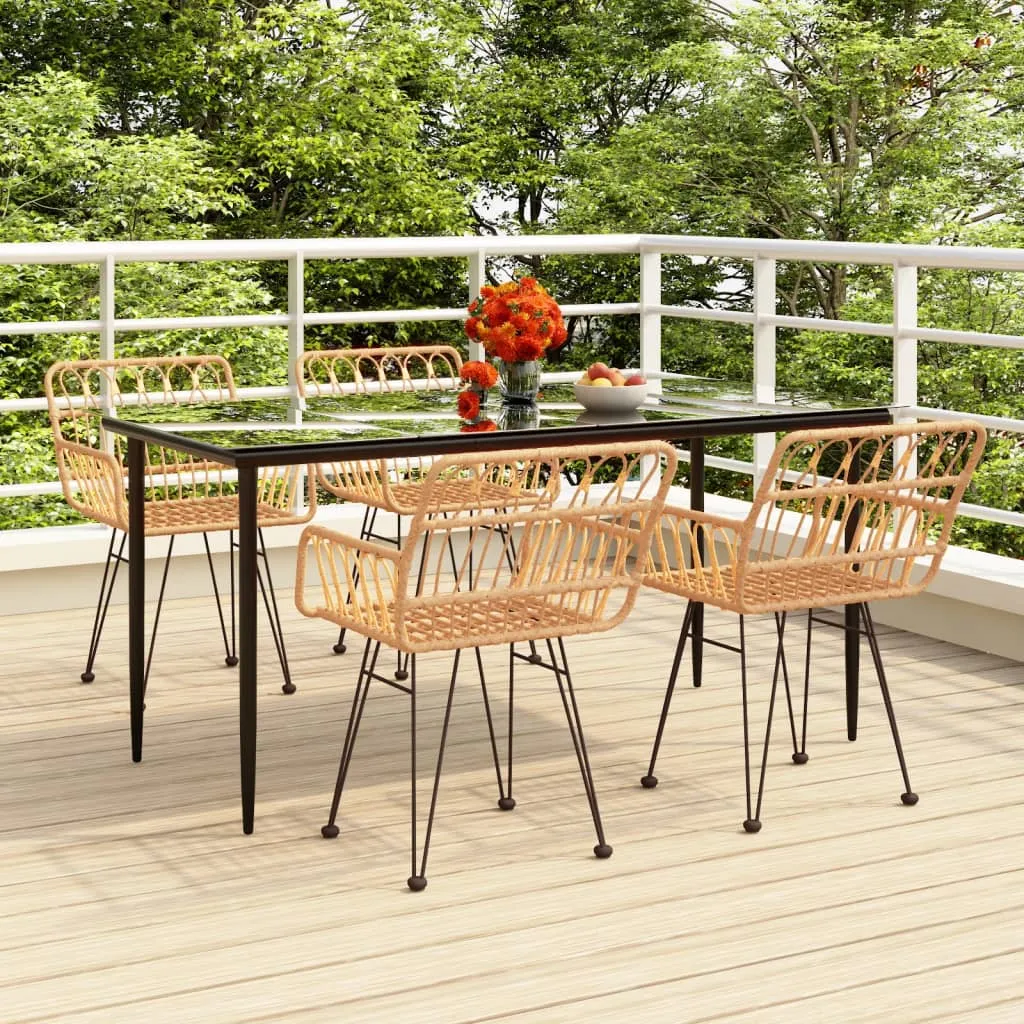 vidaXL Set da Pranzo da Giardino 5 pz in Polyrattan