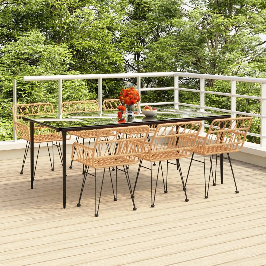 vidaXL Set da Pranzo da Giardino 7 pz in Polyrattan