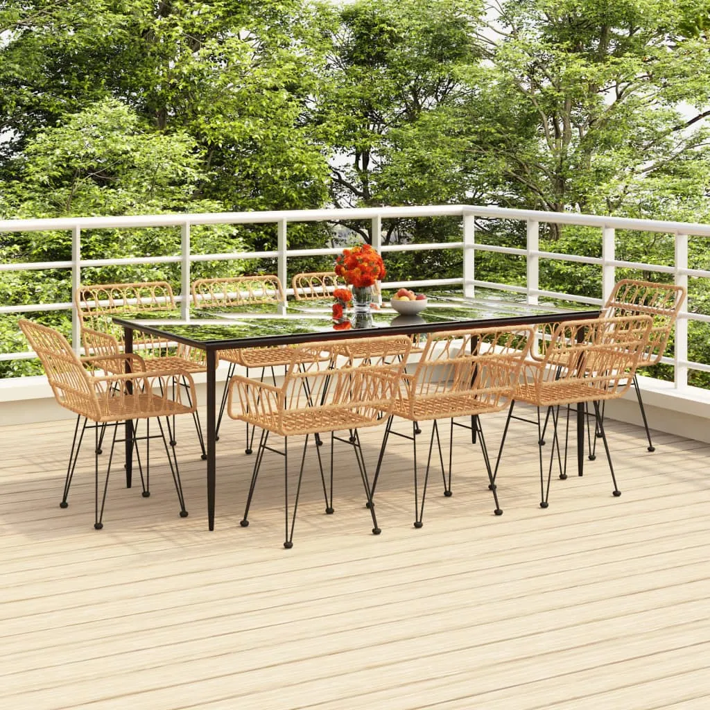 vidaXL Set da Pranzo da Giardino 9 pz in Polyrattan