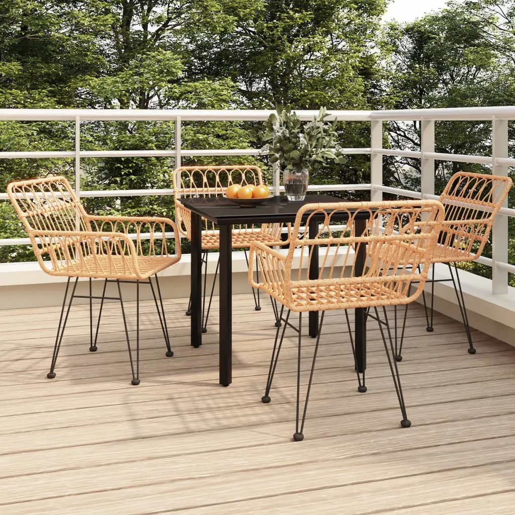 vidaXL Set da Pranzo da Giardino 5 pz in Polyrattan