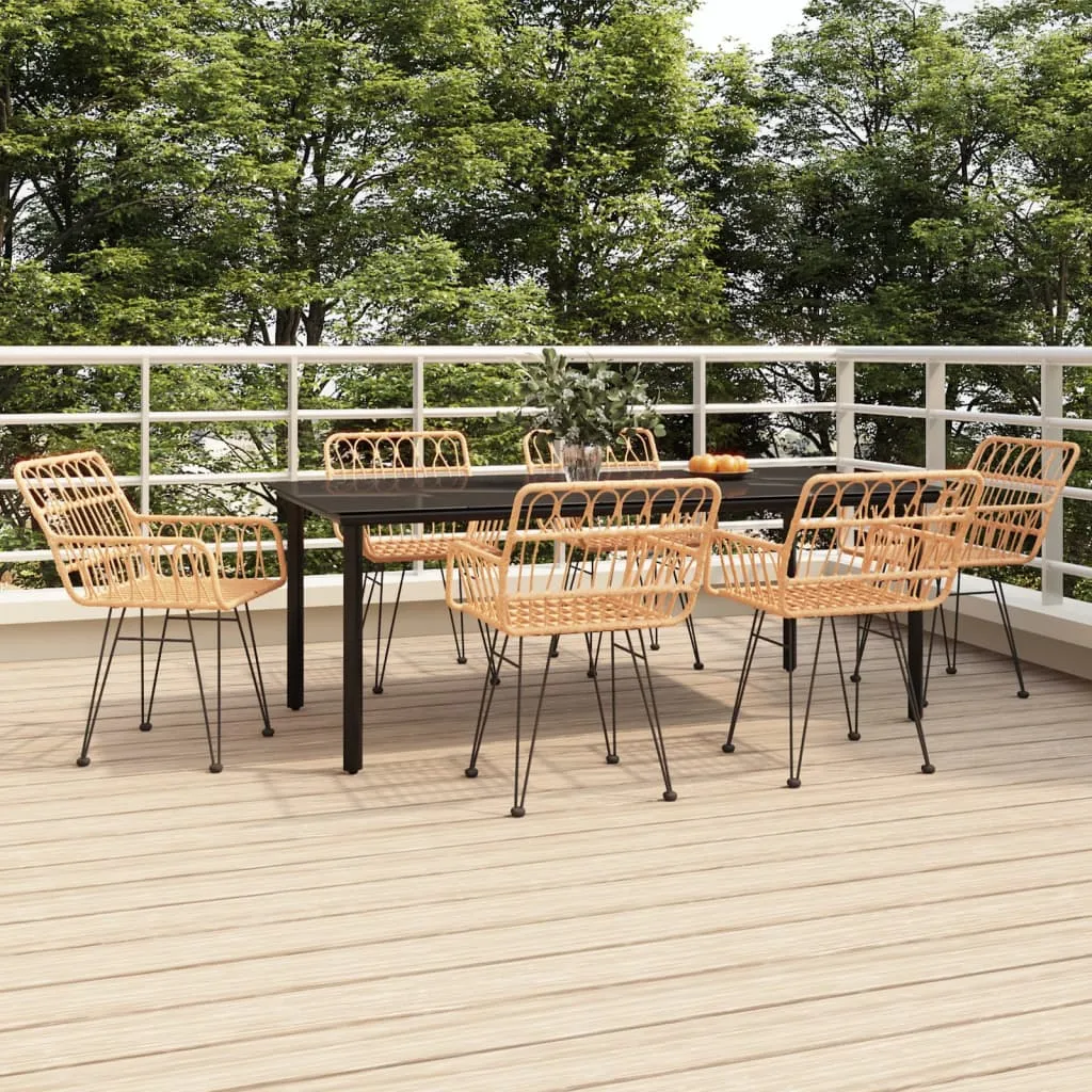 vidaXL Set da Pranzo da Giardino 7 pz in Polyrattan