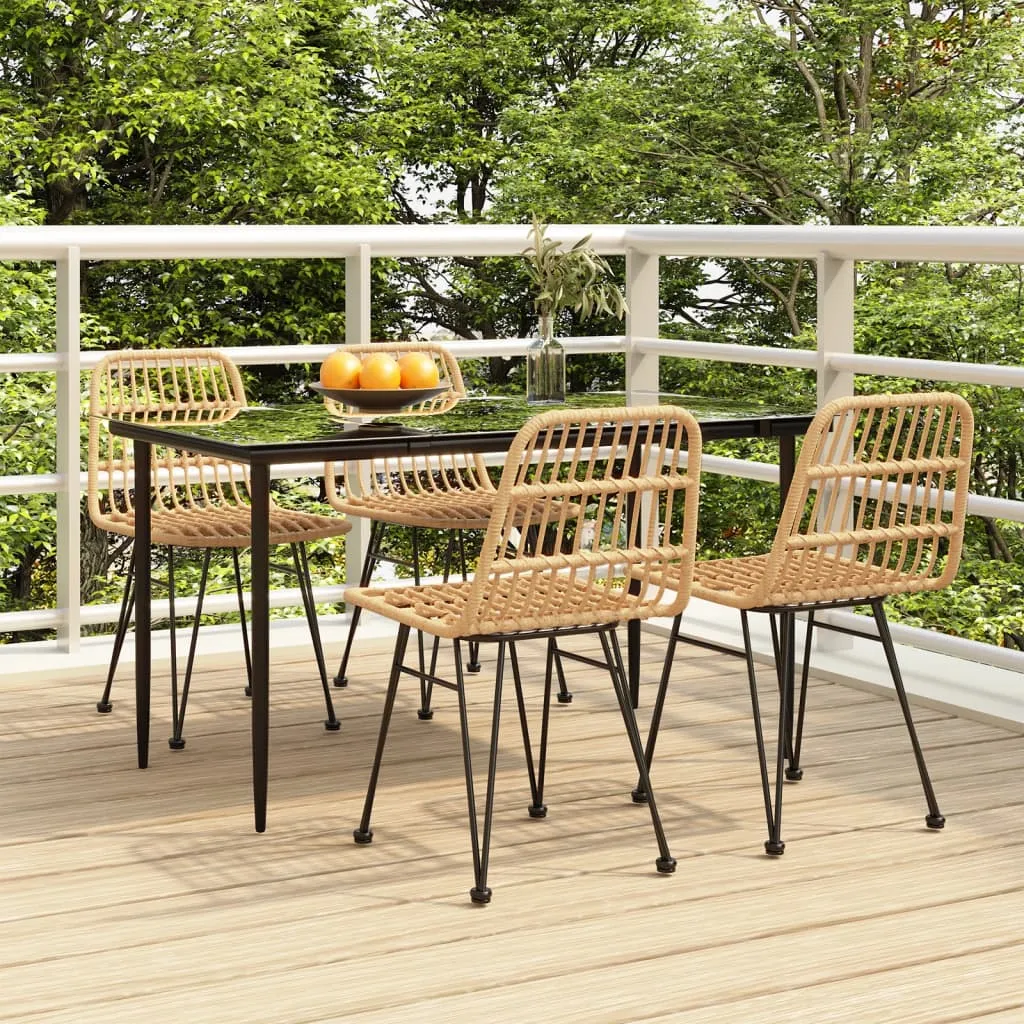 vidaXL Set da Pranzo da Giardino 5 pz in Polyrattan