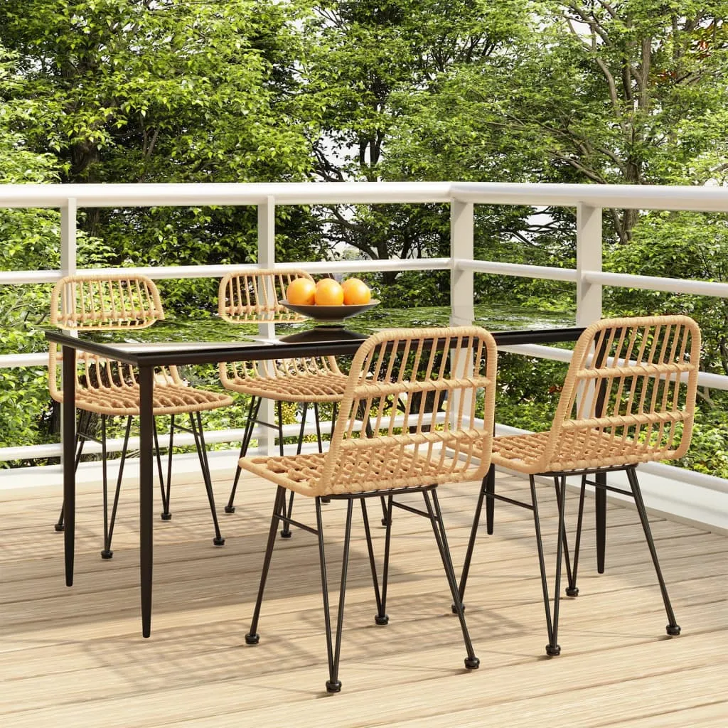 vidaXL Set da Pranzo da Giardino 5 pz in Polyrattan