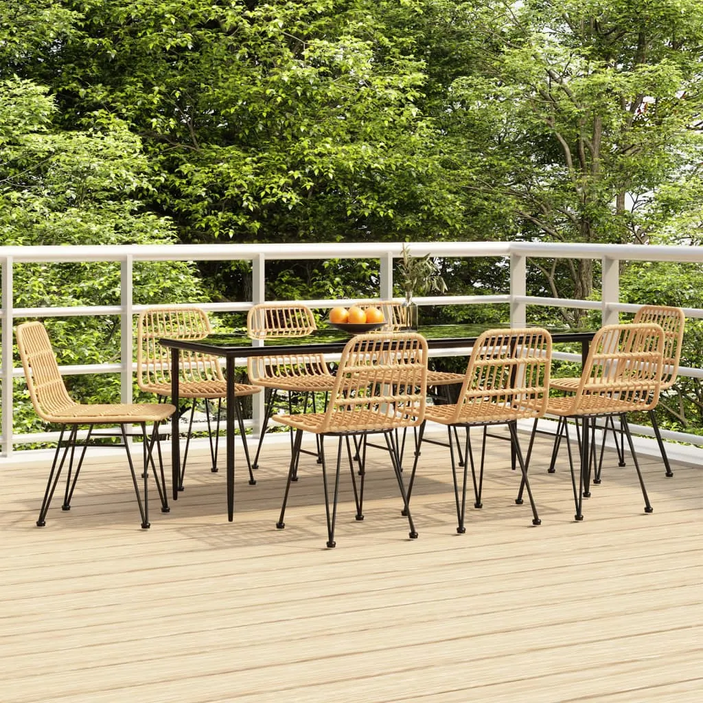 vidaXL Set da Pranzo da Giardino 9 pz in Polyrattan