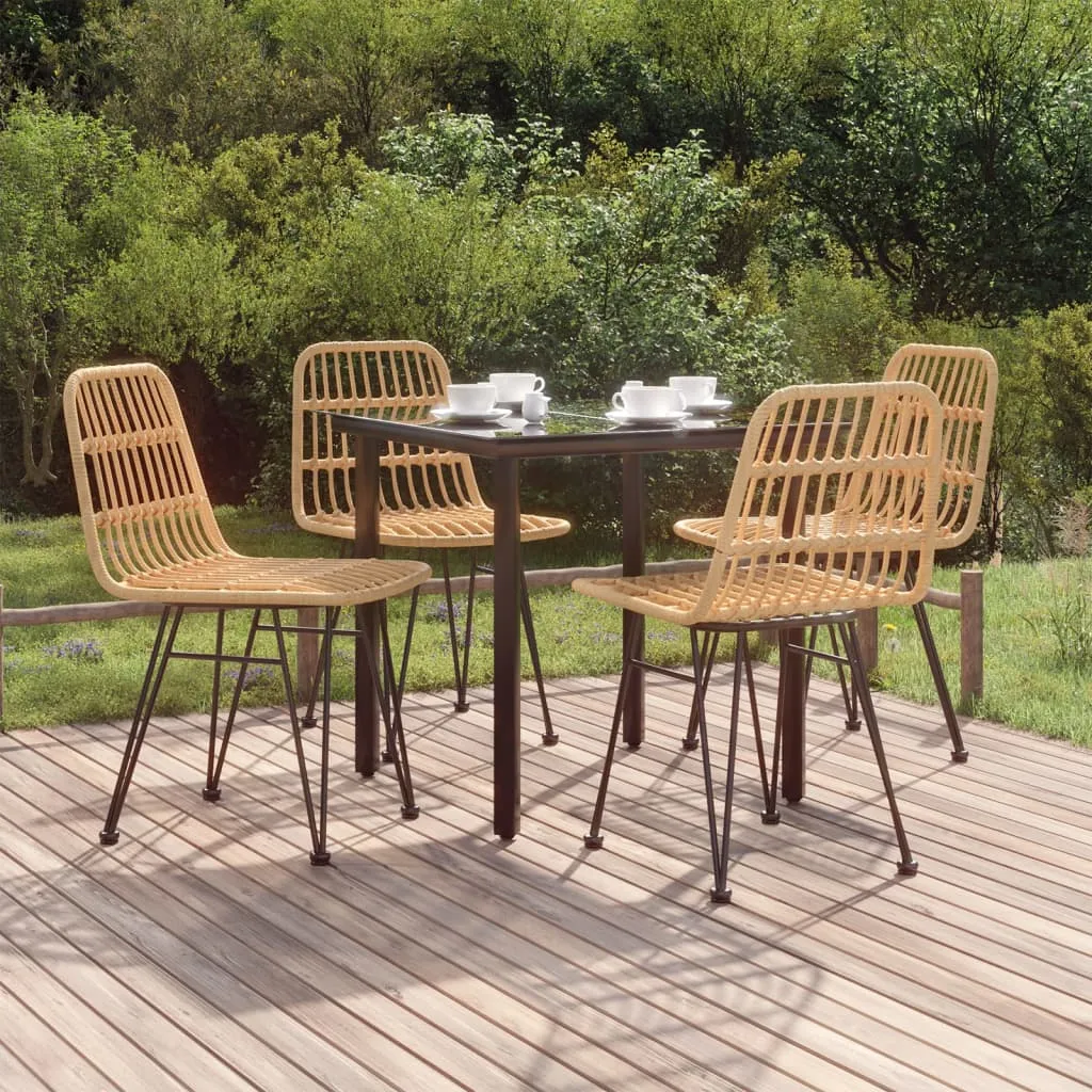 vidaXL Set da Pranzo da Giardino 5 pz in Polyrattan