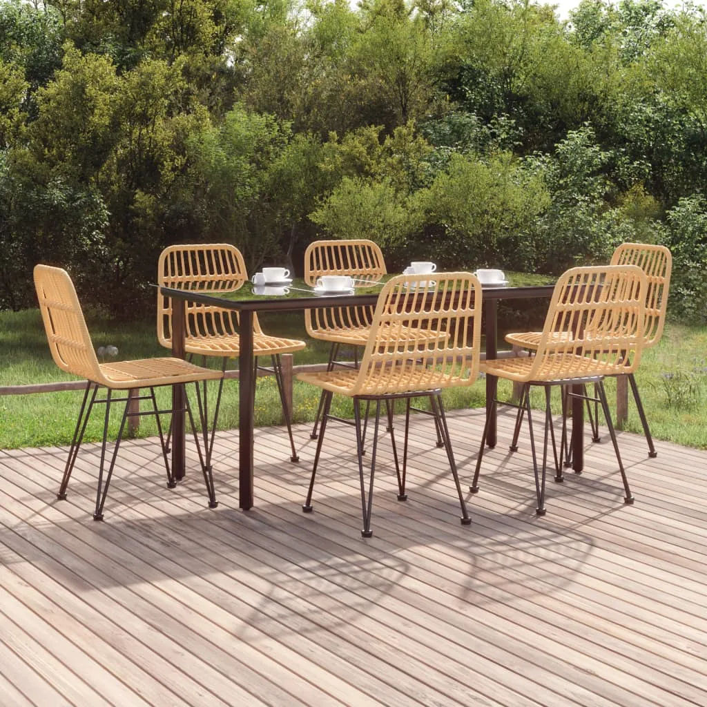 vidaXL Set da Pranzo da Giardino 7 pz in Polyrattan