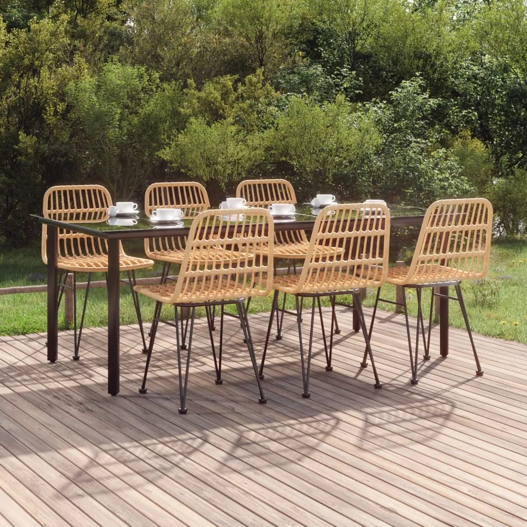 vidaXL Set da Pranzo da Giardino 7 pz in Polyrattan