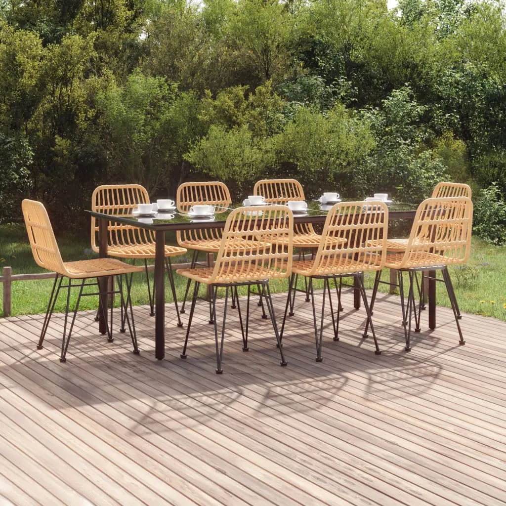 vidaXL Set da Pranzo da Giardino 9 pz in Polyrattan