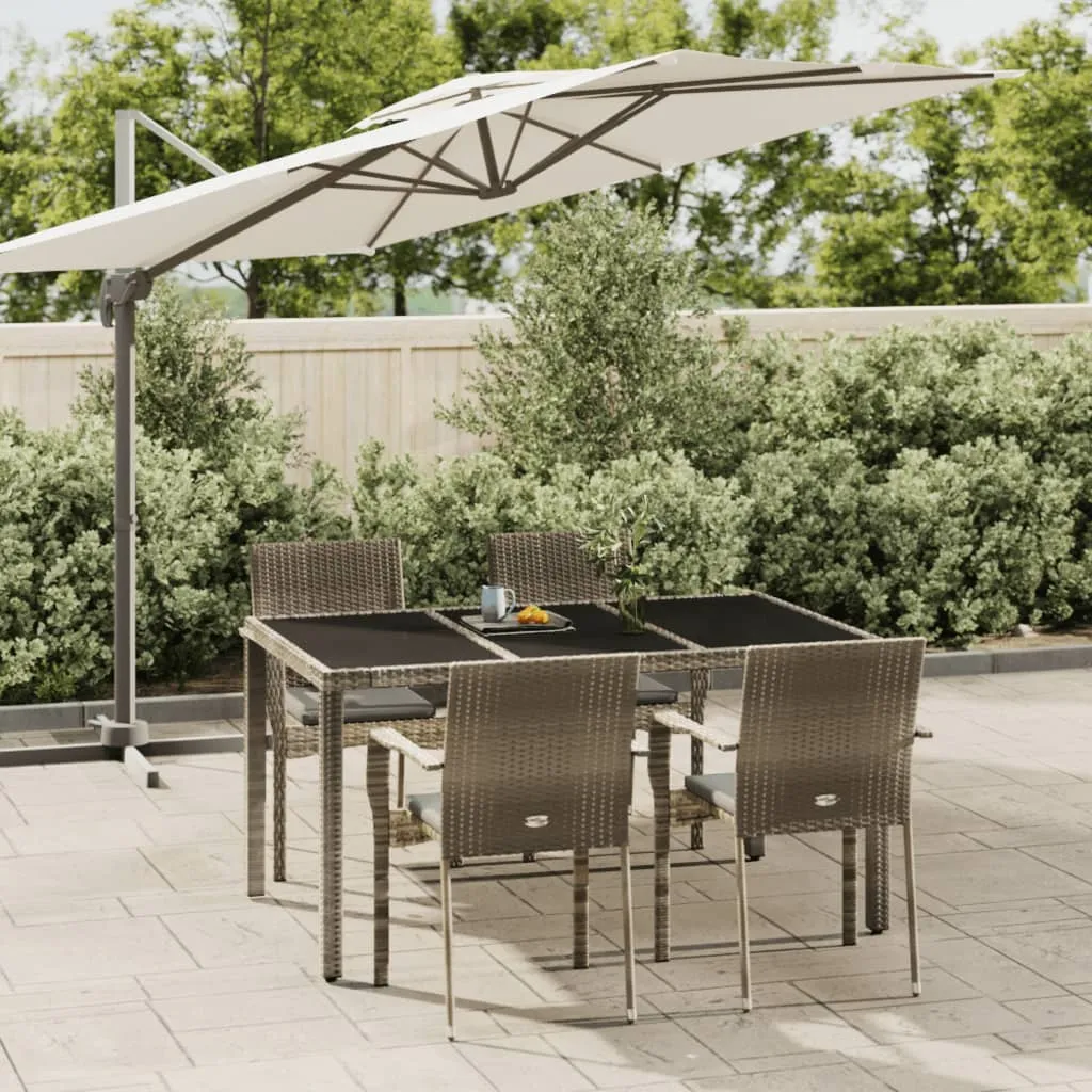 vidaXL Set da Pranzo da Giardino 5 pz con Cuscini in Polyrattan Grigio