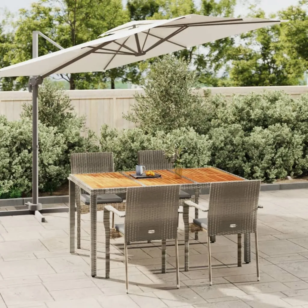 vidaXL Set da Pranzo da Giardino 5 pz con Cuscini in Polyrattan Grigio