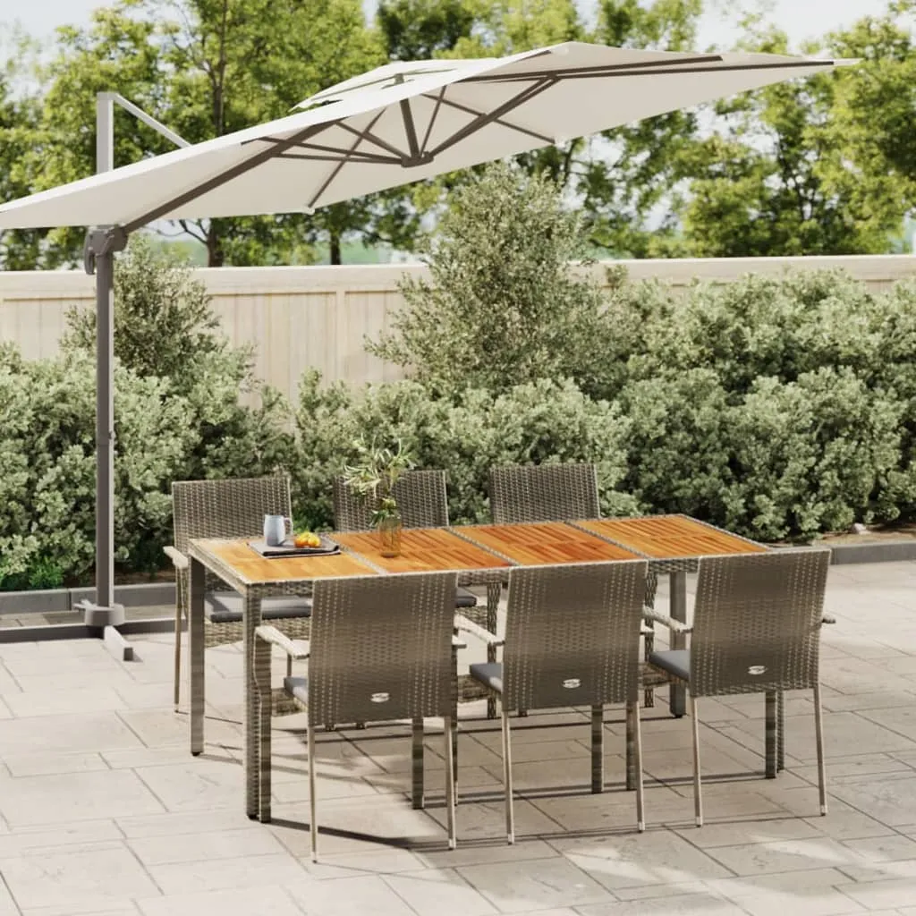 vidaXL Set da Pranzo da Giardino 7 pz con Cuscini in Polyrattan Grigio