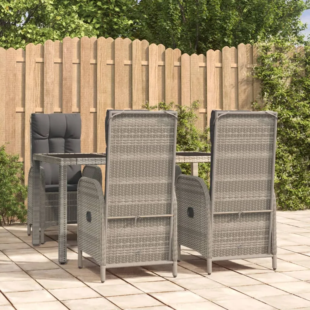 vidaXL Set da Pranzo da Giardino 5 pz con Cuscini in Polyrattan Grigio