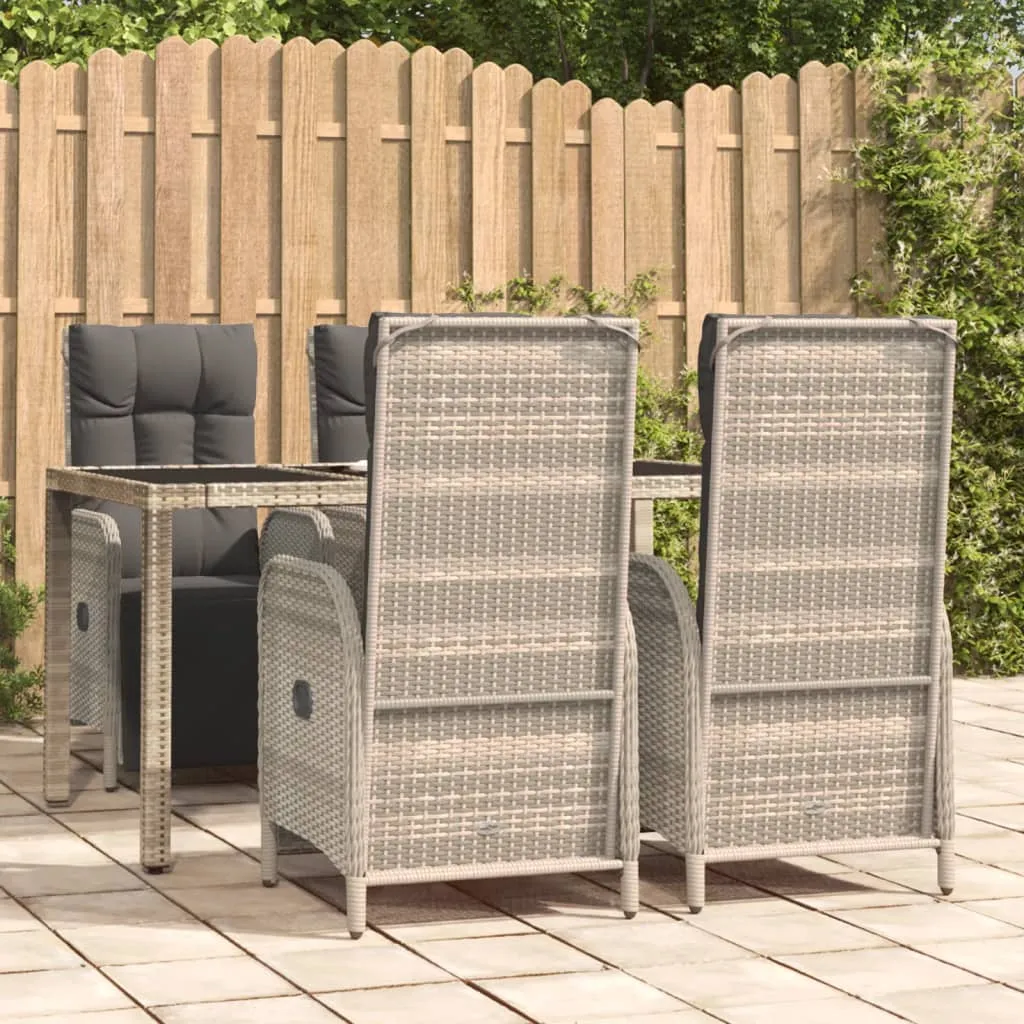 vidaXL Set da Pranzo da Giardino 5 pz con Cuscini in Polyrattan Grigio