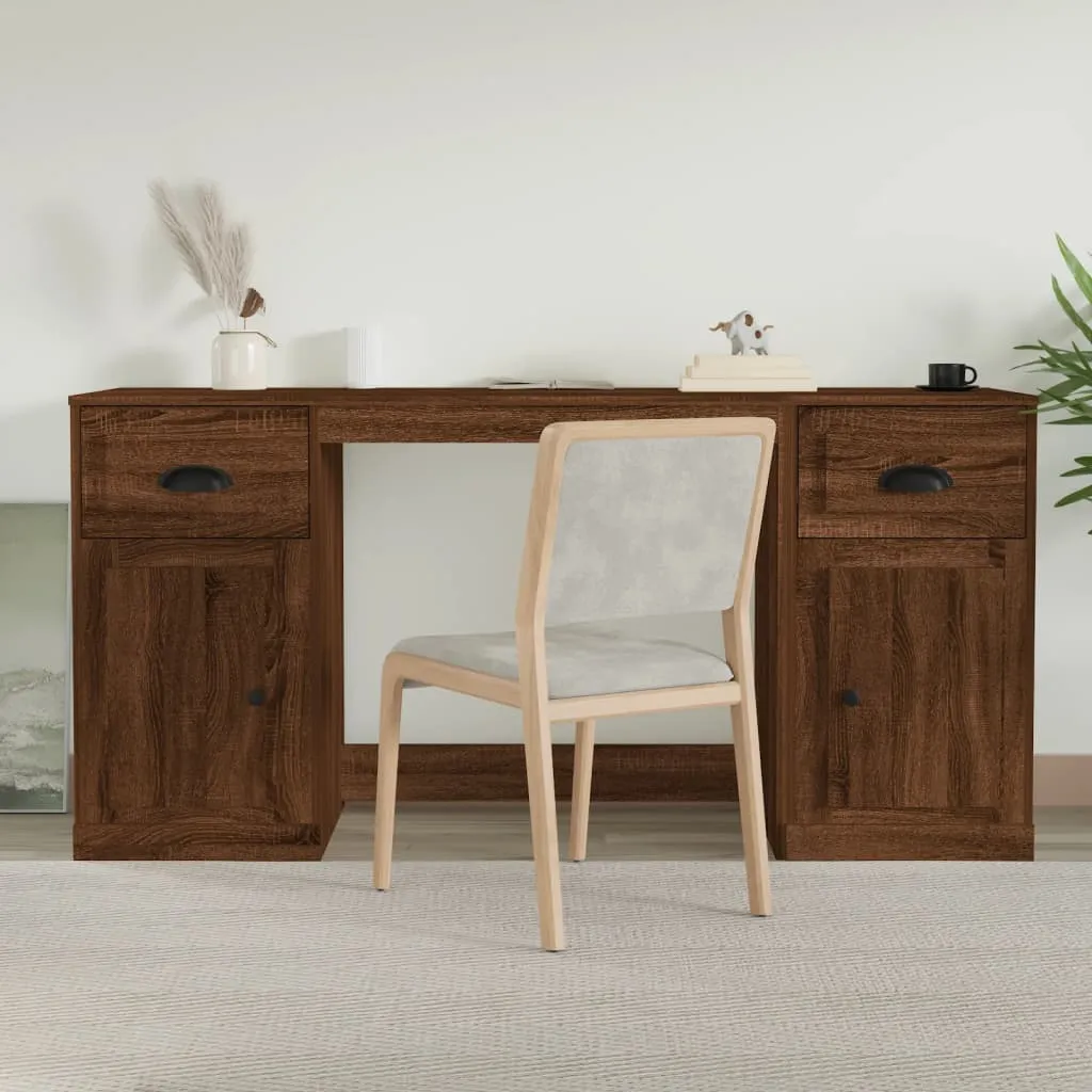 vidaXL Scrivania con Armadietto Rovere Marrone in Legno Multistrato