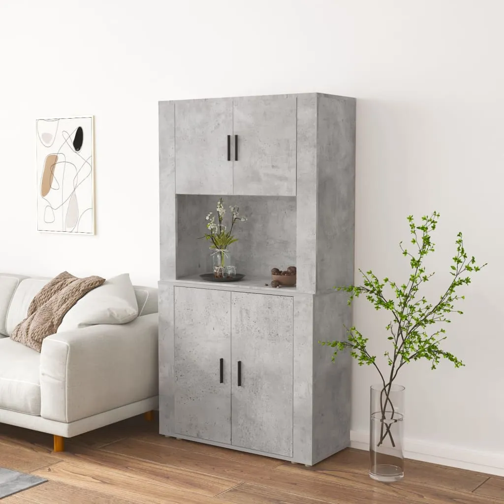 vidaXL Credenza Grigio Cemento in Legno Multistrato