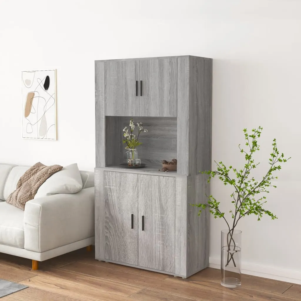 vidaXL Credenza Grigio Sonoma in Legno Multistrato