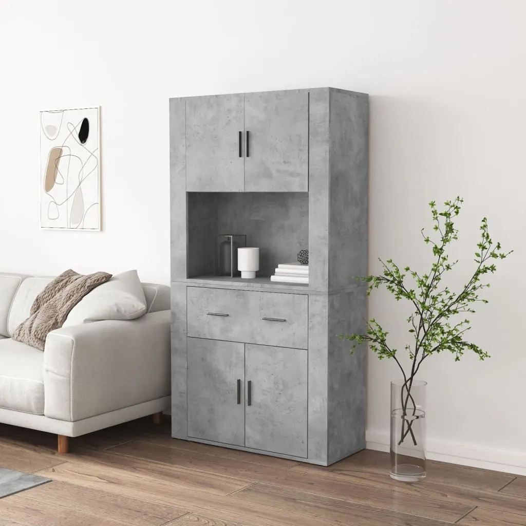 vidaXL Credenza Grigio Cemento in Legno Multistrato