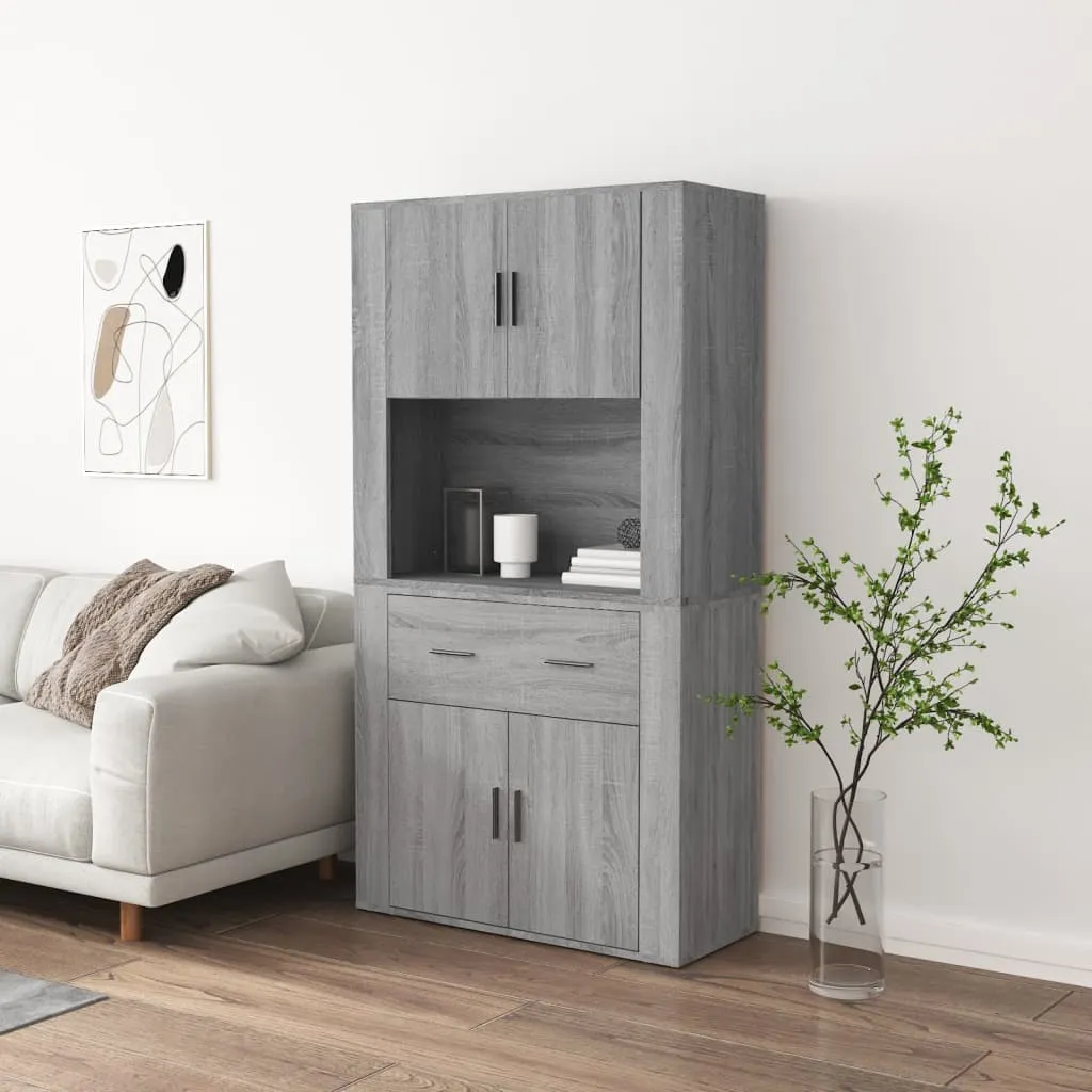 vidaXL Credenza Grigio Sonoma in Legno Multistrato