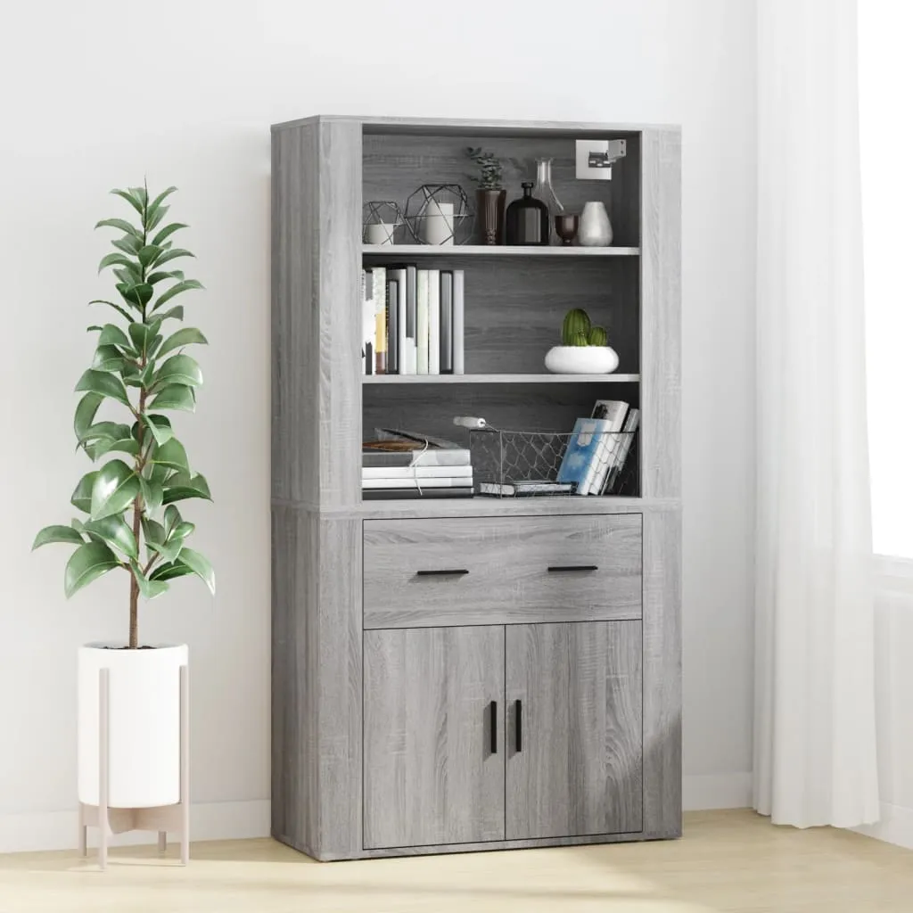 vidaXL Credenza Grigio Sonoma in Legno Multistrato