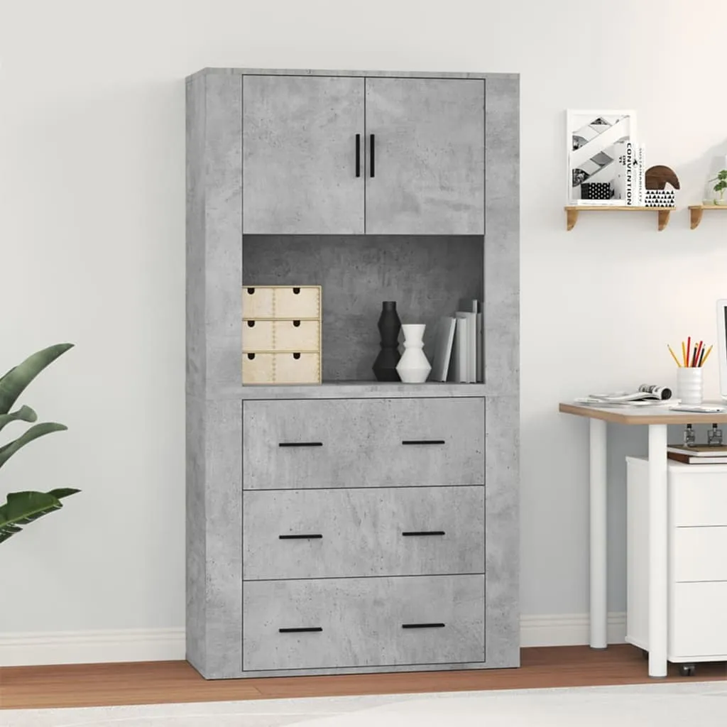 vidaXL Credenza Grigio Cemento in Legno Multistrato