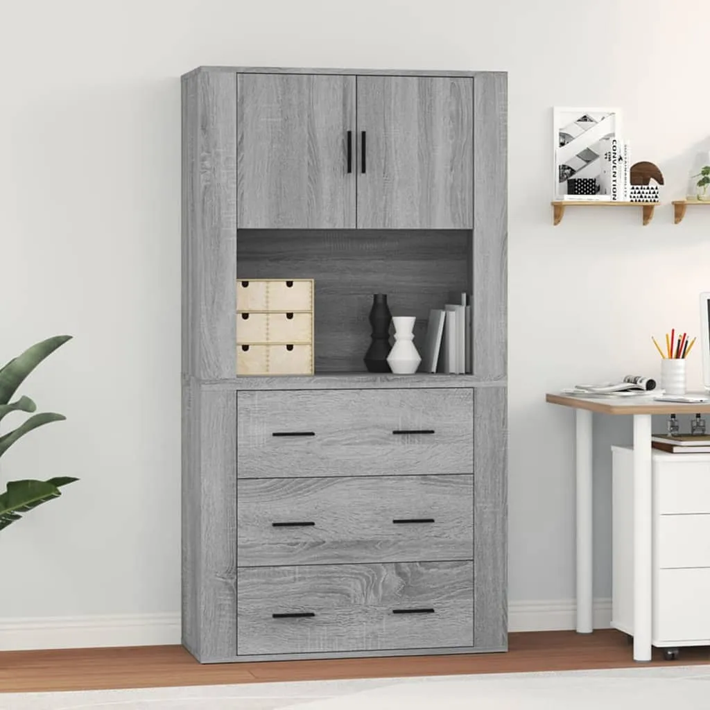 vidaXL Credenza Grigio Sonoma in Legno Multistrato