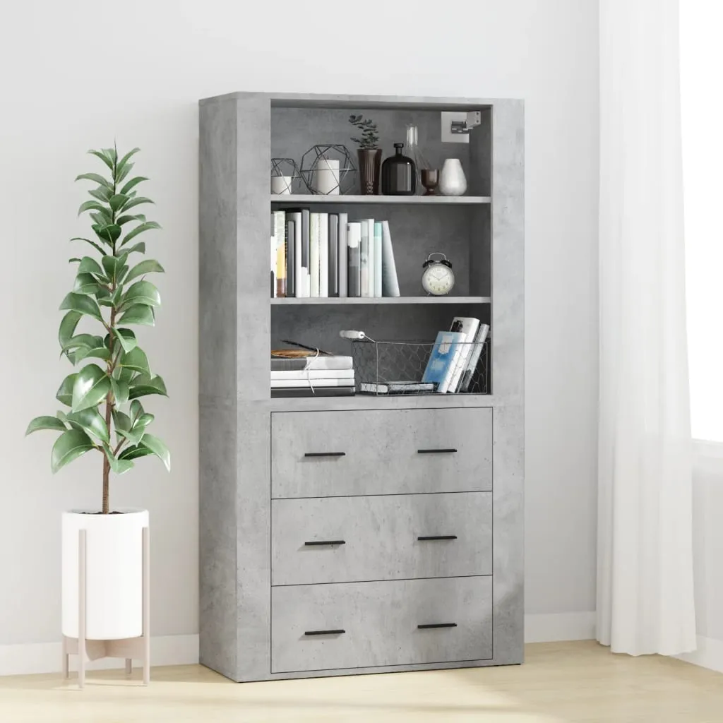 vidaXL Credenza Grigio Cemento in Legno Multistrato