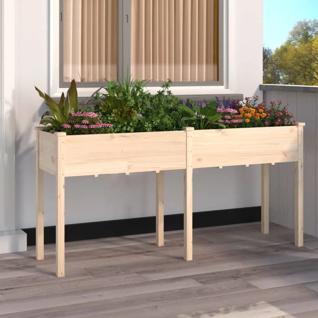 vidaXL Fioriera con Fodera 161x45x76 cm Legno Massello di Abete