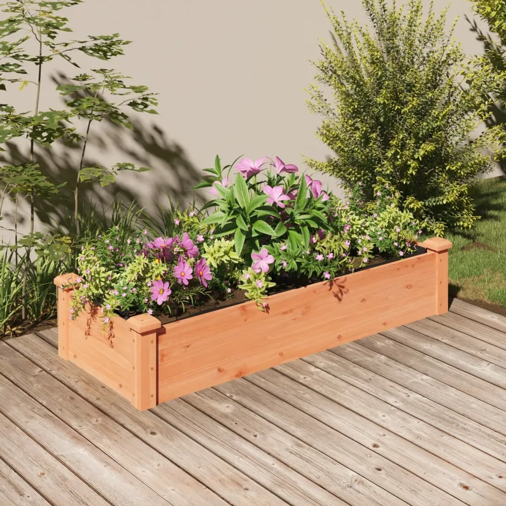 vidaXL Fioriera Giardino Fodera Marrone 120x45x25cm Massello Abete