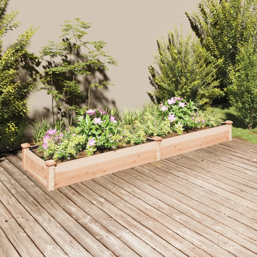 vidaXL Fioriera Rialzata da Giardino Fodera 240x60x25cm Massello Abete