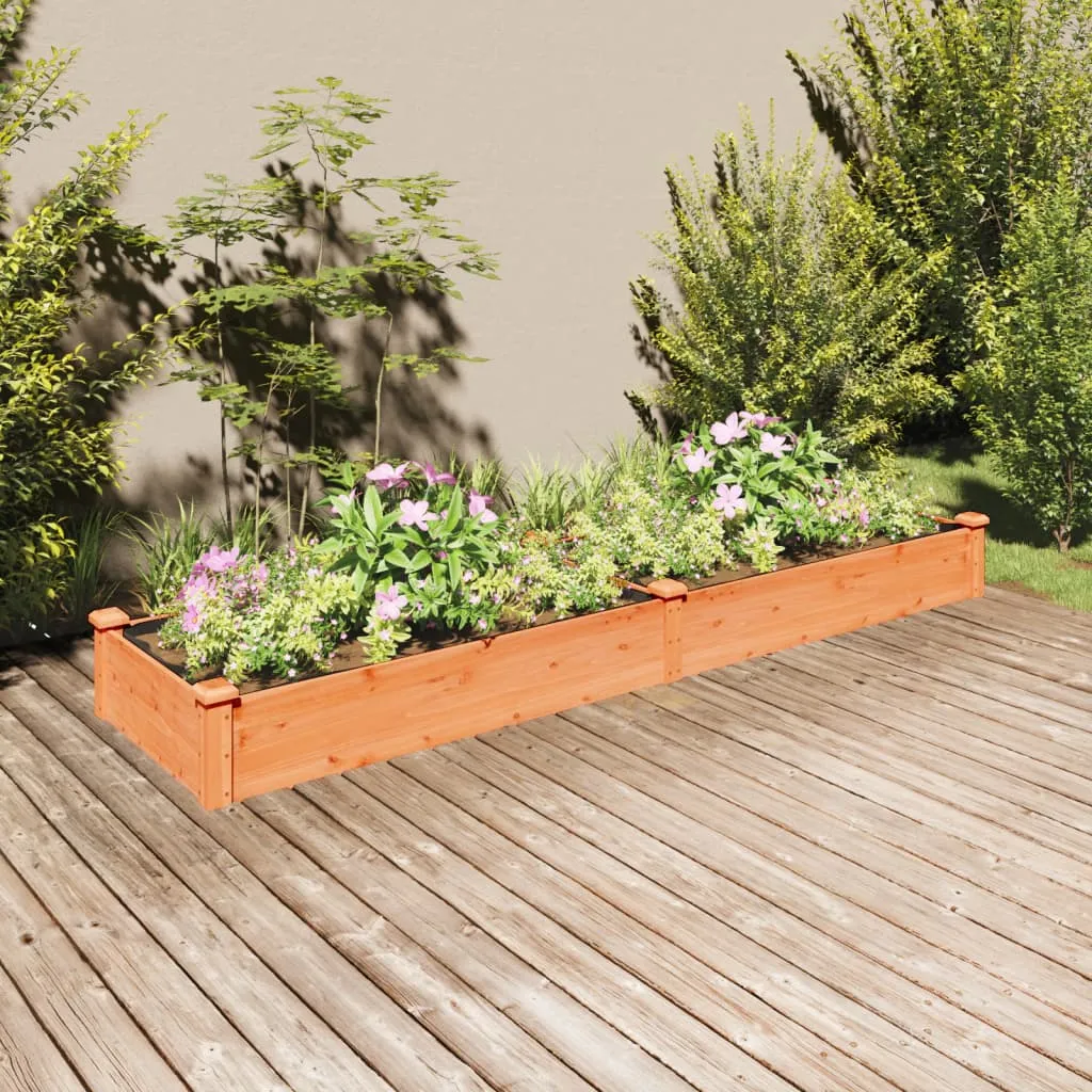 vidaXL Fioriera Giardino con Fodera Marrone 240x60x25cm Massello Abete