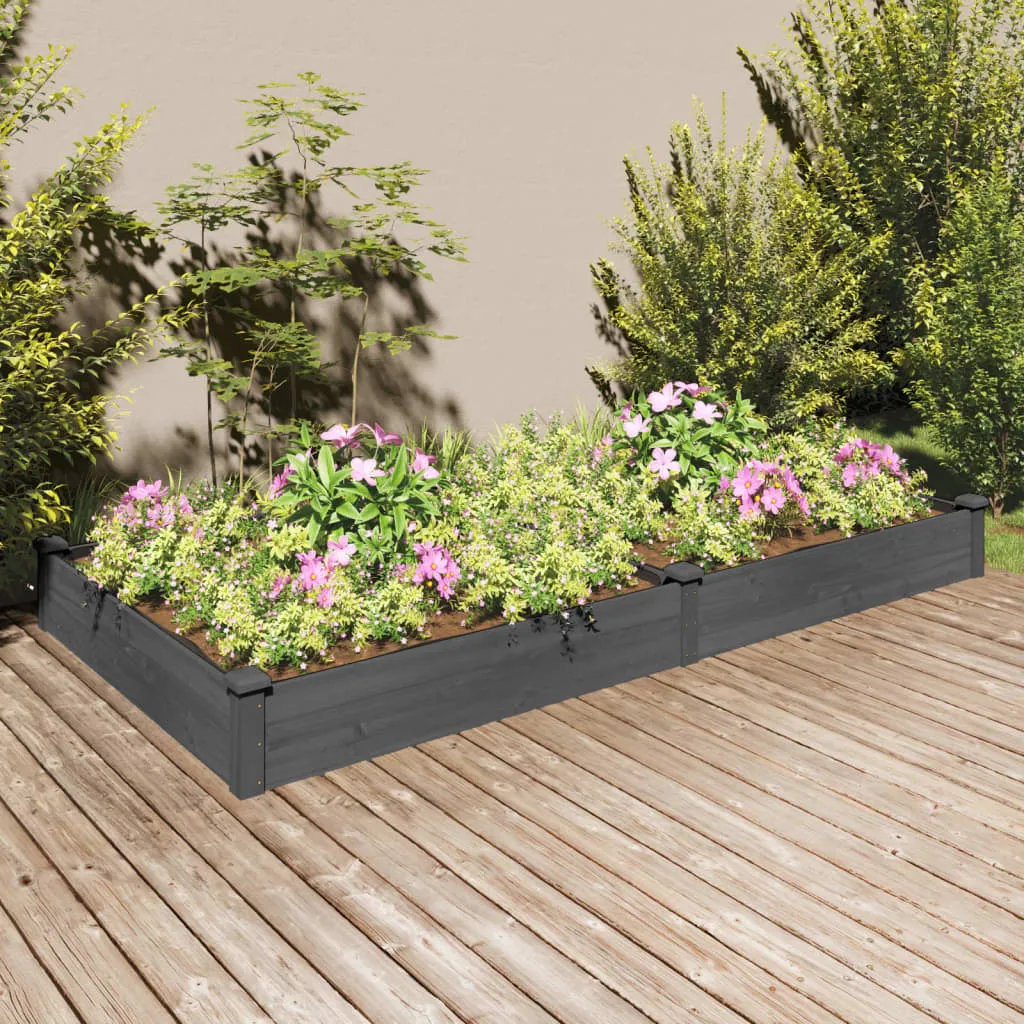 vidaXL Fioriera Giardino con Fodera Grigia 240x120x25cm Massello Abete