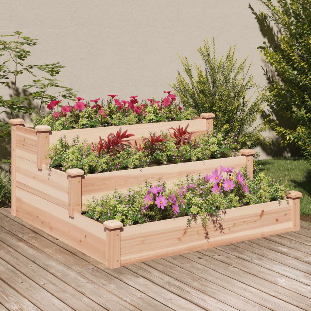 vidaXL Fioriera Rialzata da Giardino 120x120x56cm Legno Massello Abete