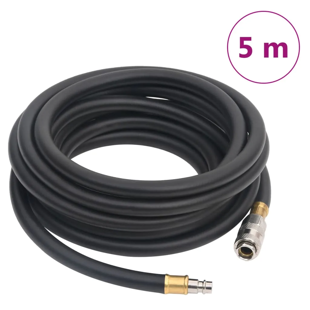 vidaXL Tubo Aria Ibrido Nero 0,6" 5 m in Gomma e PVC