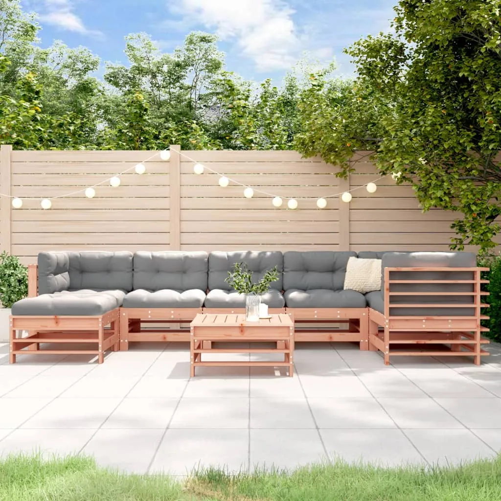 vidaXL Set Divani Giardino 8 pz con Cuscini Legno Massello di Douglas