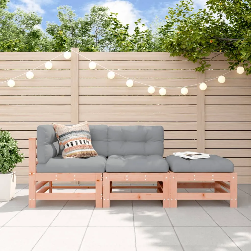 vidaXL Set Divani Giardino 3pz con Cuscini Legno Massello di Douglas