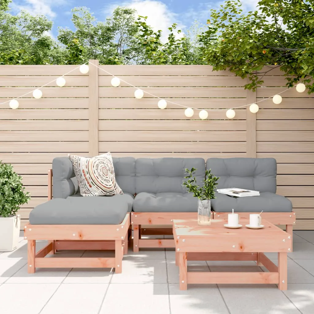 vidaXL Set Divani Giardino 5 pz con Cuscini Legno Massello di Douglas