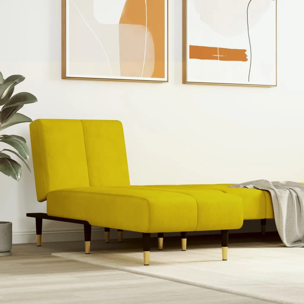 vidaXL Chaise Longue in Velluto Giallo