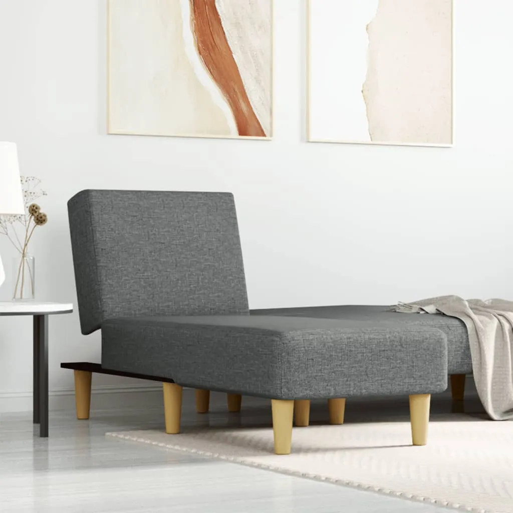 vidaXL Chaise Longue in Tessuto Grigio Scuro