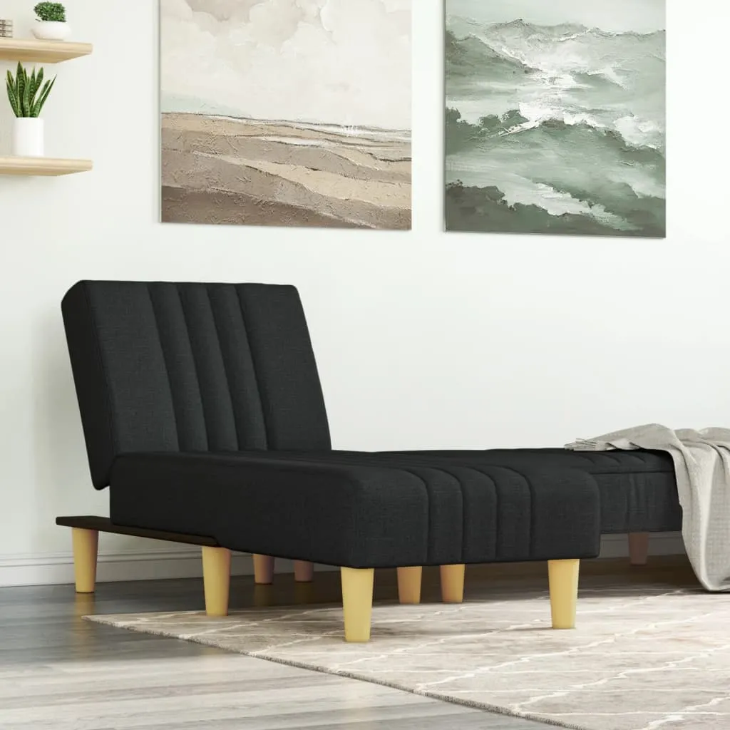 vidaXL Chaise Longue in Tessuto Nero