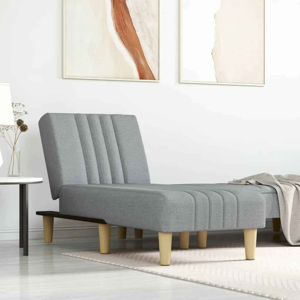 vidaXL Chaise Longue in Tessuto Grigio Chiaro