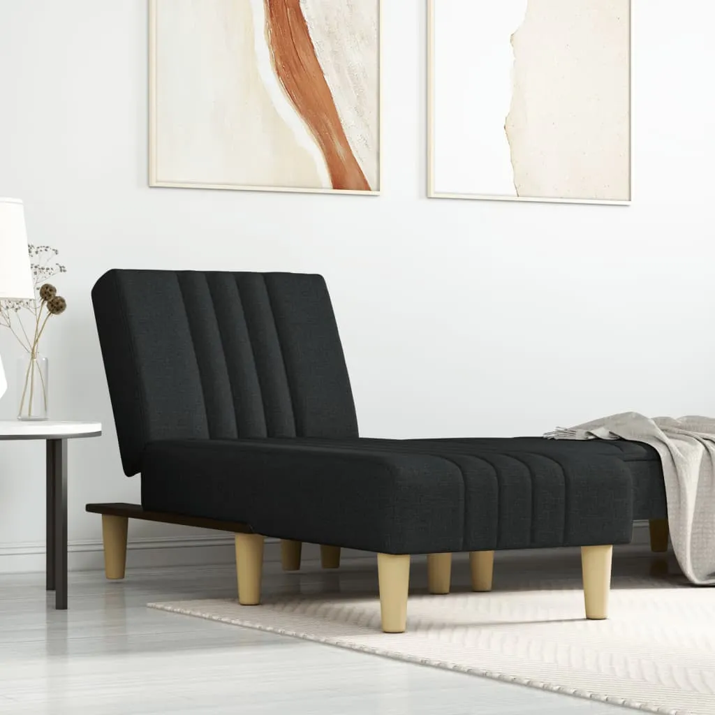 vidaXL Chaise Longue in Tessuto Nero