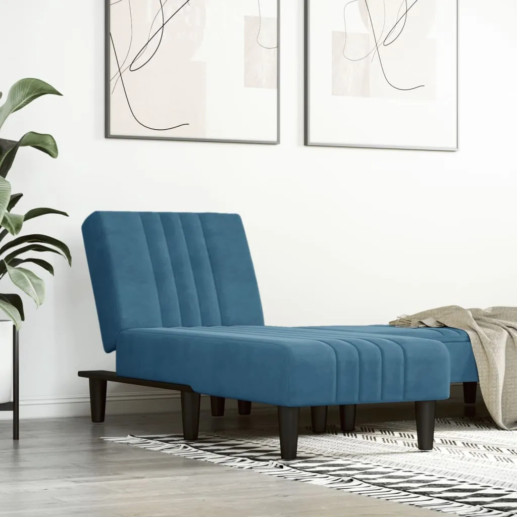 vidaXL Chaise Longue in Velluto Blu