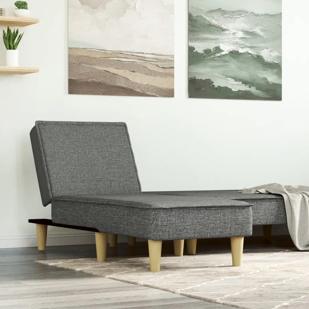 vidaXL Chaise Longue in Tessuto Grigio Scuro