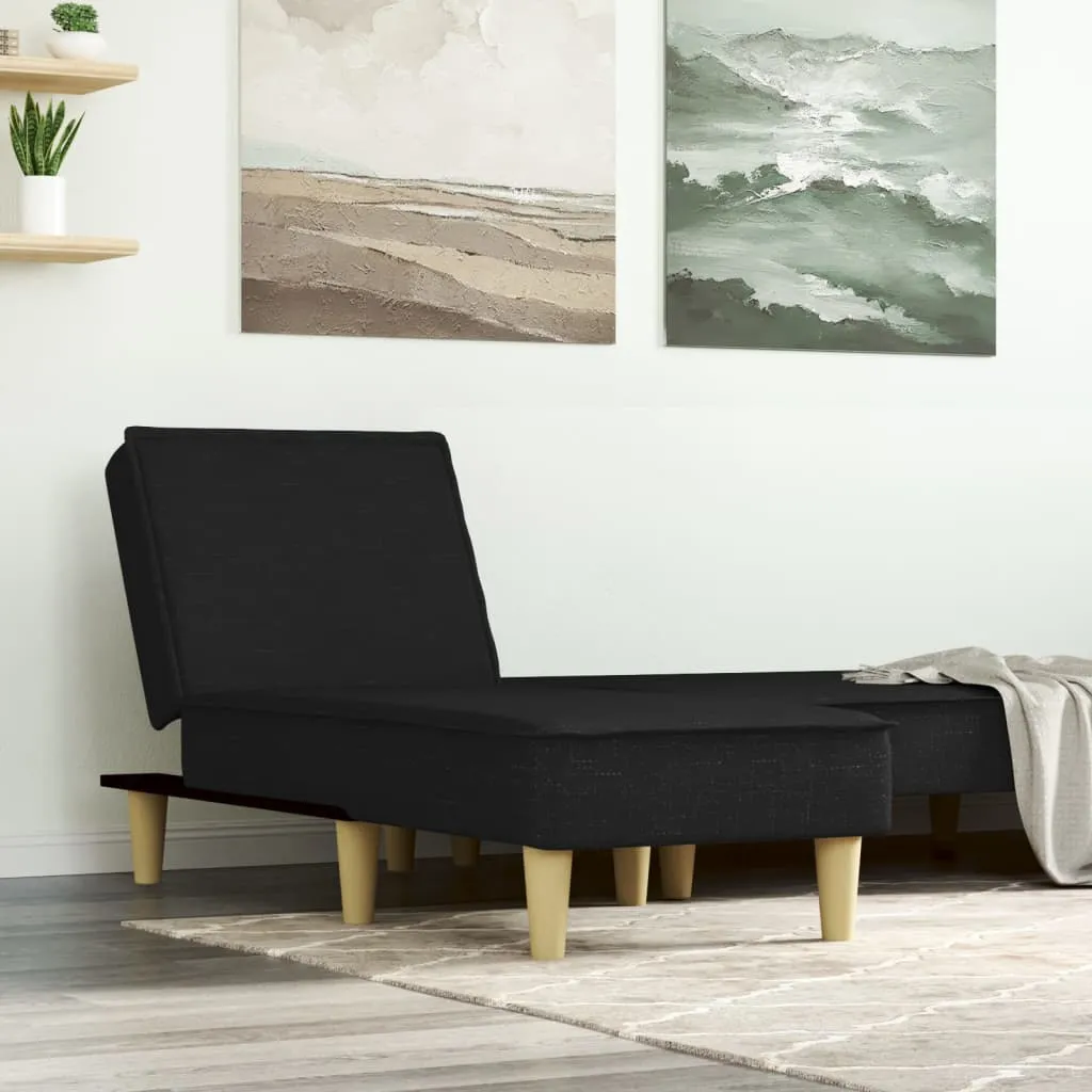 vidaXL Chaise Longue in Tessuto Nero