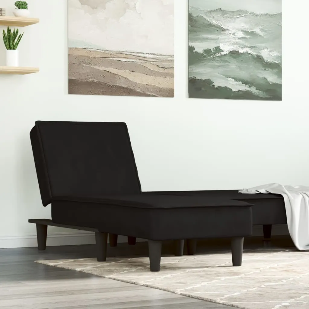 vidaXL Chaise Longue in Velluto Nero