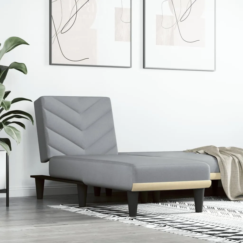 vidaXL Chaise Longue in Tessuto Grigio Chiaro